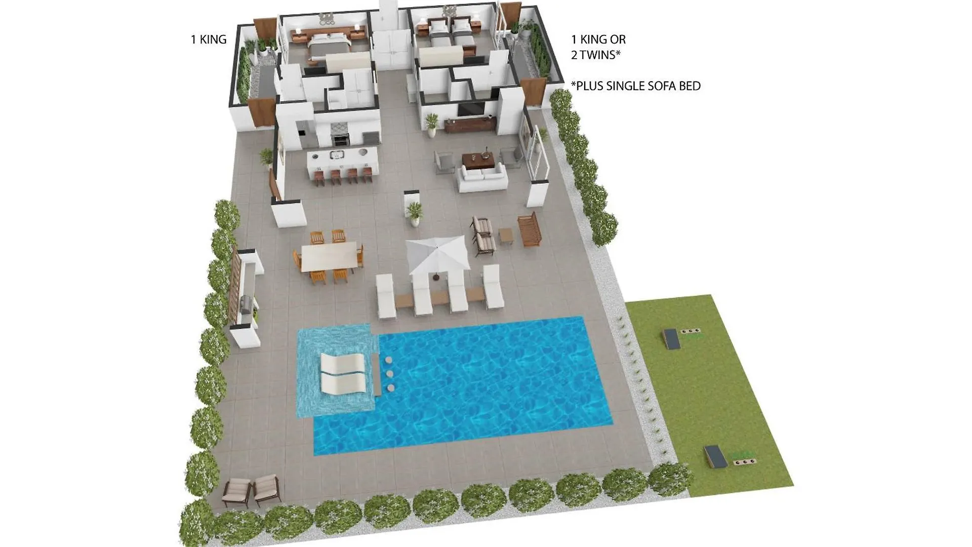 Beachside 2 Bedroom Villa With Pool And Resort Amenities - White Villas - V7 Long Bay